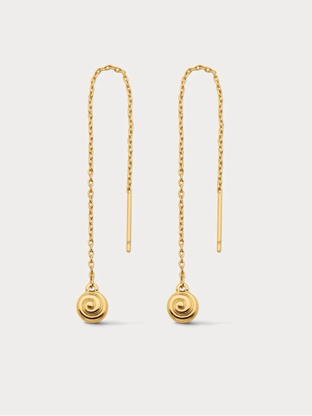 Luv AJ Gold Seashell Threader Drop Earrings
